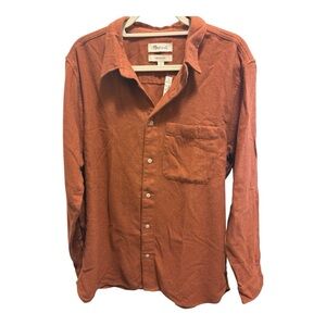 NWT Madewell Men's Button-Down Shirt in Rust Orange